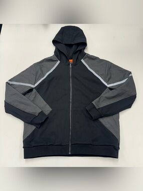Linus Tech Tips LTT Stealth Hoodie Mens 2XL Black Gray Full Zip Reflective Gamer